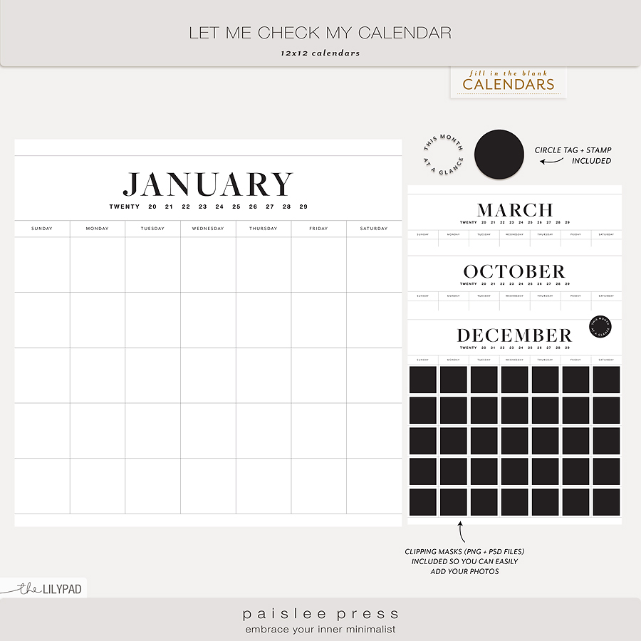 Let Me Check My Calendar (12x12) by paislee press