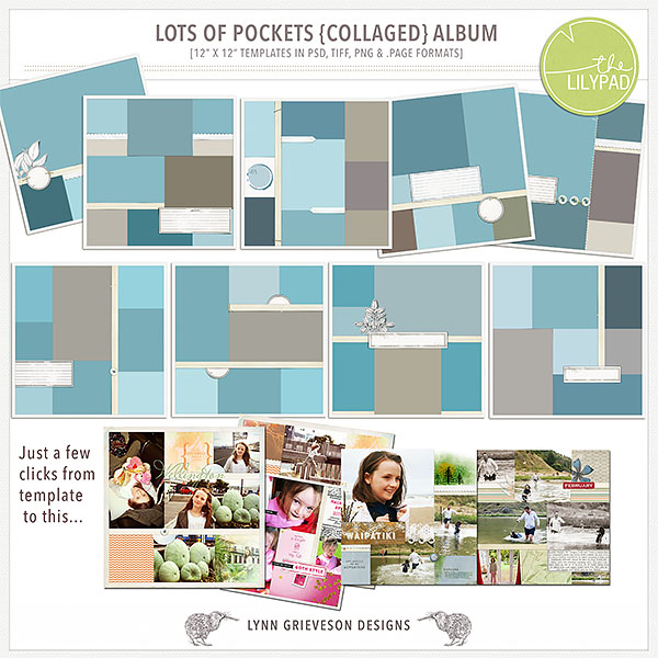 Lots of Pockets Collaged template album by the Lilypad designer Lynn ...