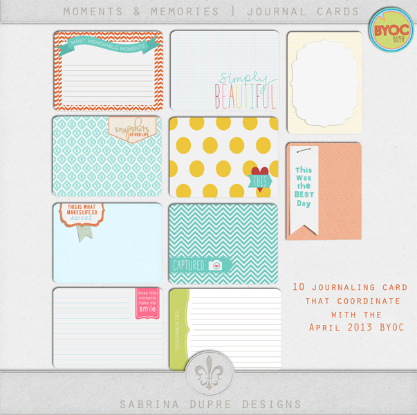 The Lilypad :: Pocket Scrapping :: Moments & Memories Journal Cards