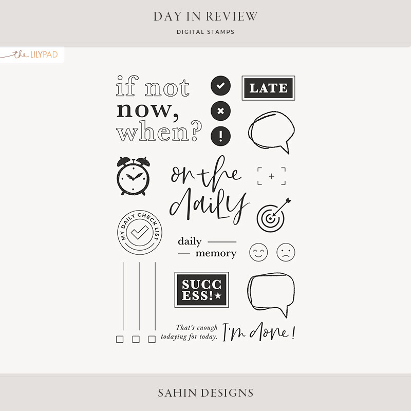Day in Review Digital Scrapbook Stamps - Sahin Designs