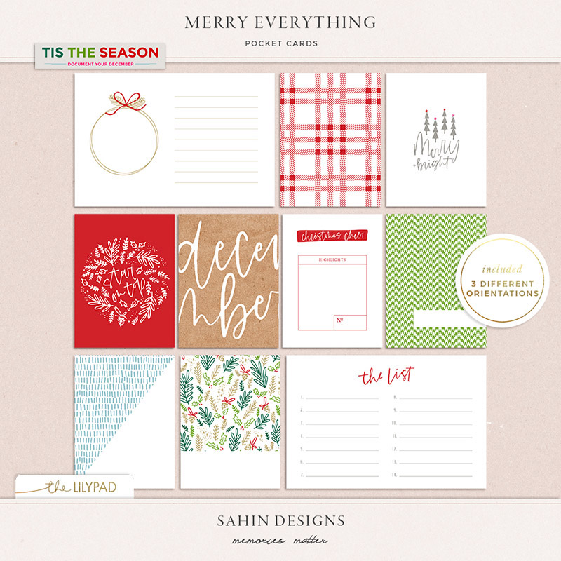 Merry Everything Printable Pocket Cards - Sahin Designs