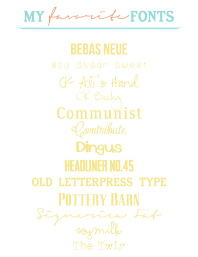 Favorite Fonts