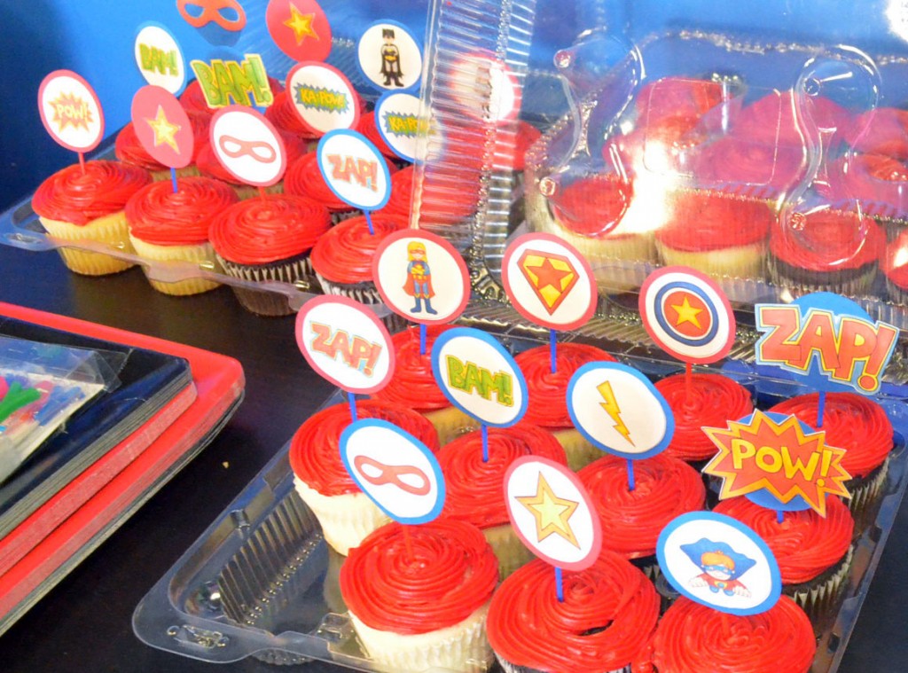 Super Hero Birthday Party Decor - Cupcakes