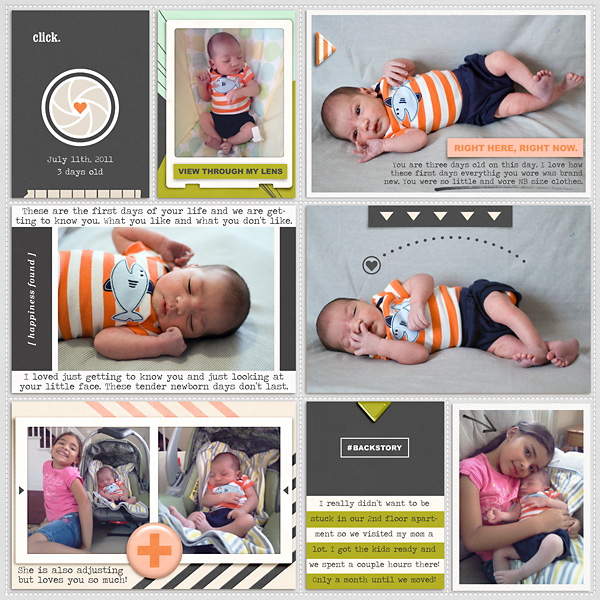 A digital pocket page created using the Lilypad's monthly pocket scrapbooking subscription