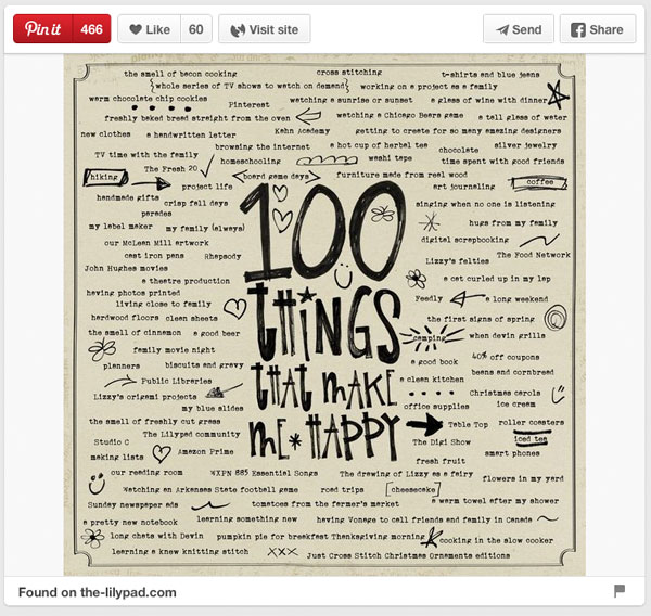 100 things by sarabhb at the Lilypad