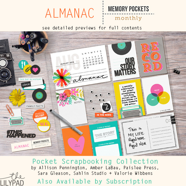 Memory Pockets Monthly August Main Collection Almanac at the Lilypad