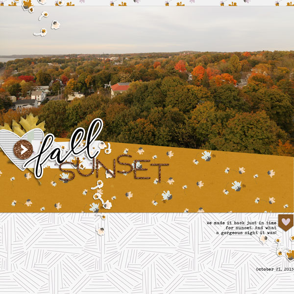 Fall Sunset by Cristina at the Lilypad, using products from the November Memory Pockets Monthly November Collection {HOME}