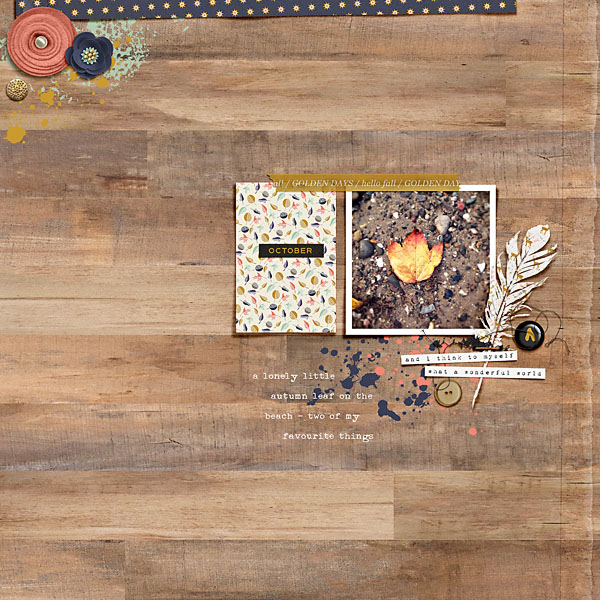 Autumn Leaf by NIScrapper at the Lilypad, using products from the Memory Pockets Monthly October Collection MOSAIC
