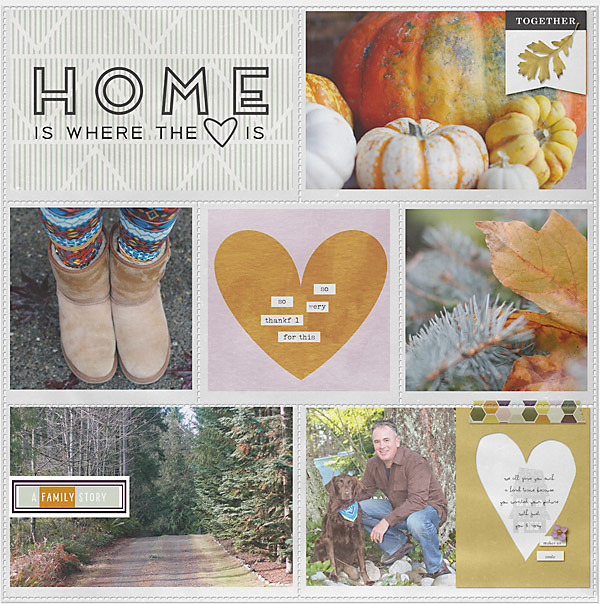 Halls November 2014 (left) by kaphelps, using products from the November Memory Pockets Monthly November Collection {HOME} at the Lilypad