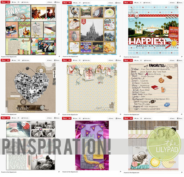 Pinspiration! Popular Layouts from the Lilypad on Pinterest