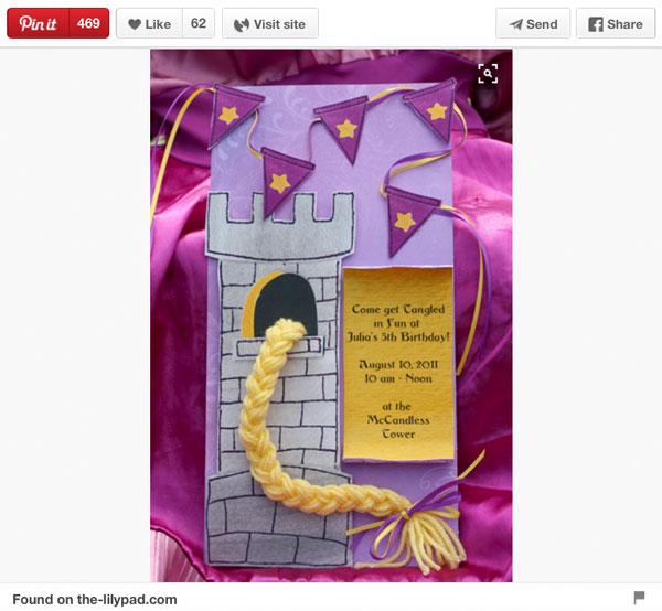 Popular on Pinterest: Rapunzel invitation by lmccandless a the Lilypad