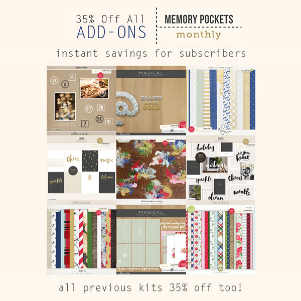 Add-ons for the December Memory Pockets Monthly Collection MAGIC at the Lilypad