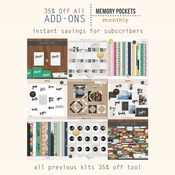 Add-ons for the Memory Pockets Monthly January 2016 Collection CHAPTER at the Lilypad