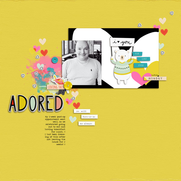 Adored by Cristina at the Lilypad using products from the Memory Pockets Monthly February Collection ADORED