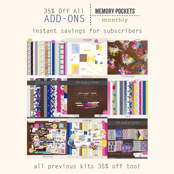 March 2016 Memory Pockets Monthly Add-ons at the Lilypad