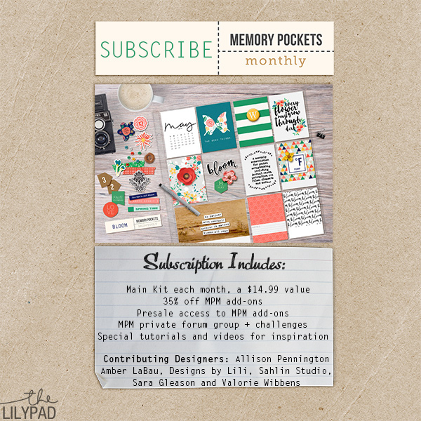 Memory Pockets Monthly subscription at the Lilypad