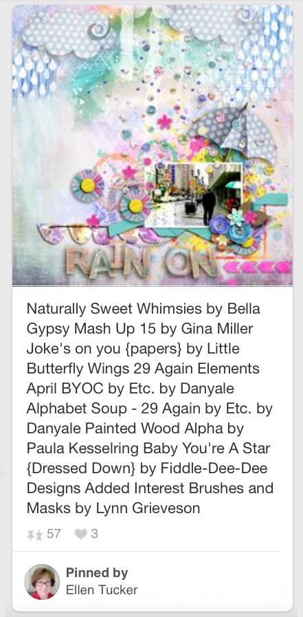 Rain On by EllenT on Pinterest using digital scrapbooking products from the Lilypad