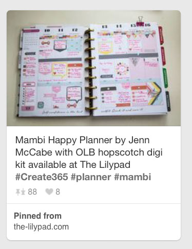 Happy Planner by Jenn McCabe on Pinterest using digital scrapbooking products from the Lilypad
