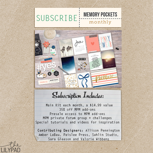 Memory Pockets Monthly Pocket Scrapbooking Subscription at the Lilypad