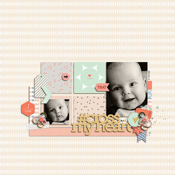 Cross My Heart by biancka using products from the June 2016 Memory Pockets Monthly Collection PROMISE