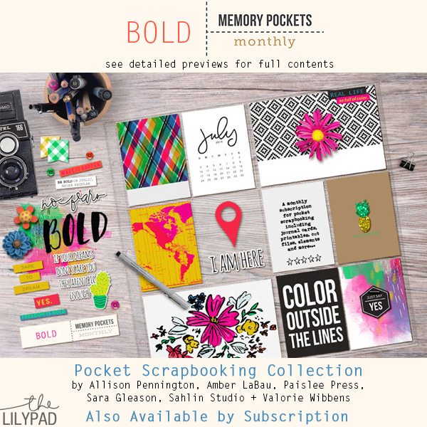 Memory Pockets Monthly July Collection BOLD