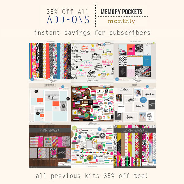 Add-ons for the Memory Pockets Monthly July 2016 Collection BOLD at the Lilypad