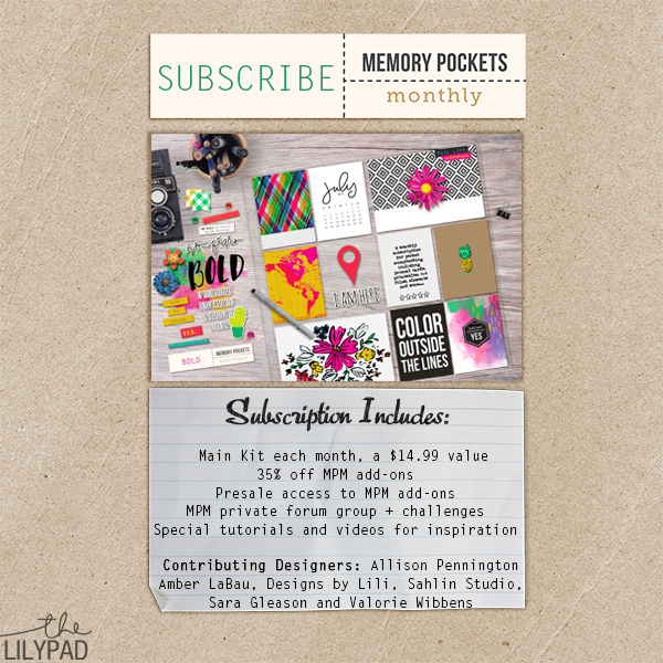 Memory Pockets Monthly pocket scrapbooking subscription at the Lilypad