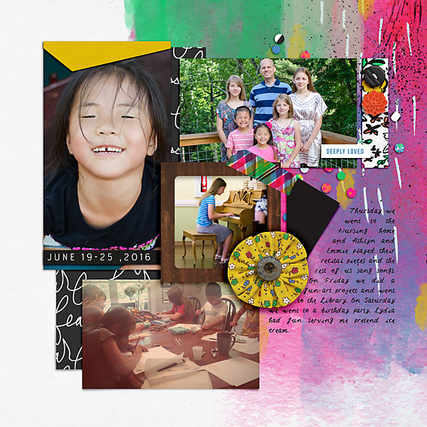 Weekly Life Page 25 Right by Scrapping with Liz at the Lilypad using products from the Memory Pockets Monthly July 2016 Collection BOLD