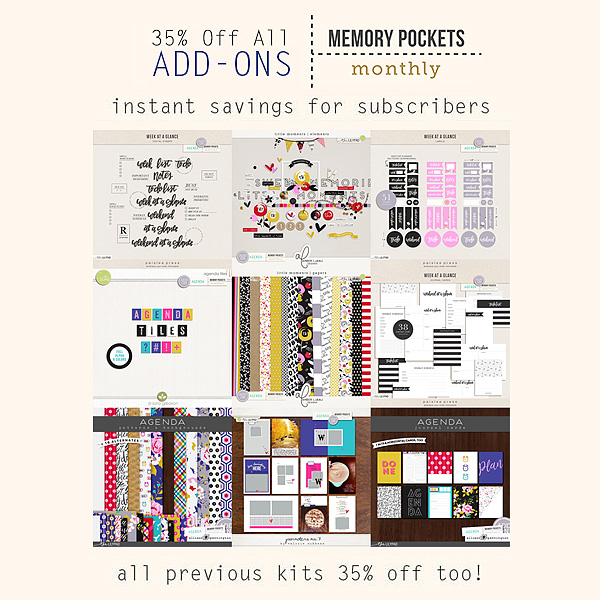 September 2016 Memory Pockets Monthly Add-ons AGENDA at the Lilypad