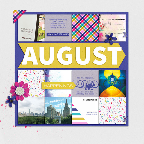 August 2016 (right) by Cristina at the Lilypad using products from the Memory Pockets Monthly September 2016 Collection AGENDA