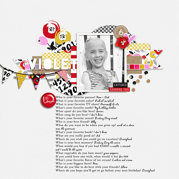 Violet - Interview by Lynnette at the Lilypad using products from the Memory Pockets Monthly September 2016 Collection AGENDA