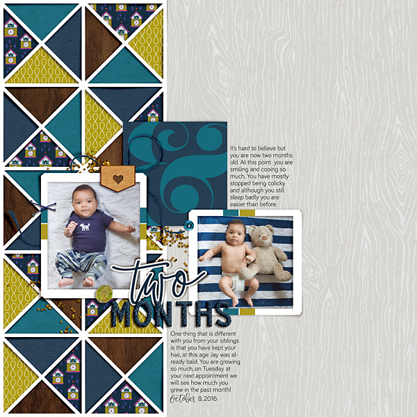 Two Months by Mrivas at the Lilypad using products from the Memory Pockets Monthly October 2016 Collection TIMELESS