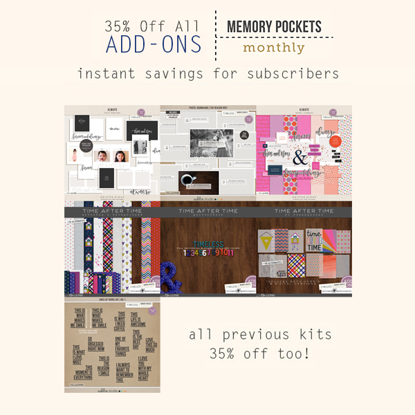 Add-ons for the October 2016 Memory Pockets Monthly Collection TIMELESS at the Lilypad