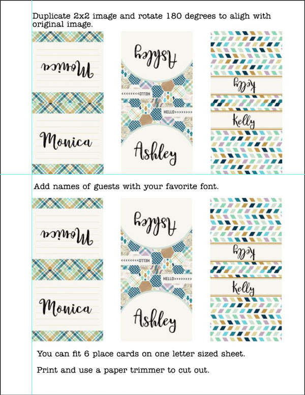 place cards prep for print