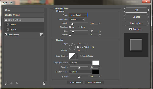 Bevel-Settings