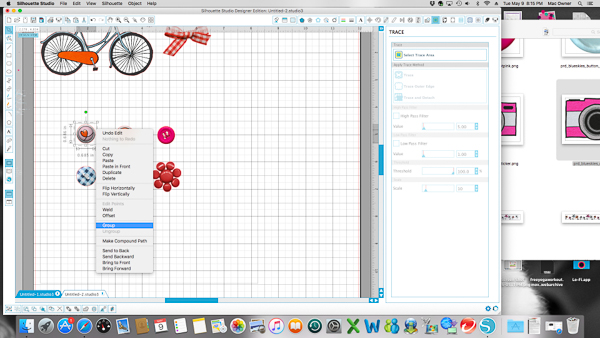 Steps for tracing PNG elements in Silhouette Studio