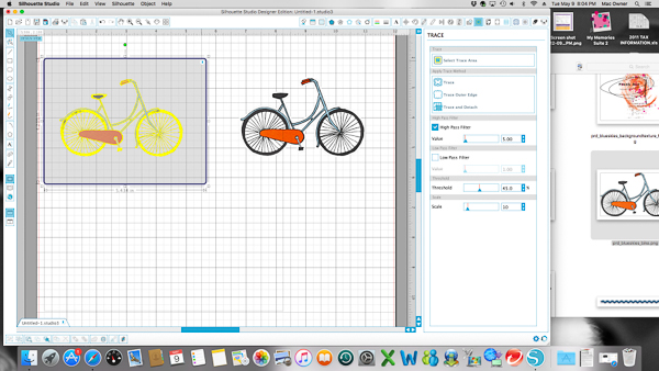 Steps for tracing PNG elements in Silhouette Studio
