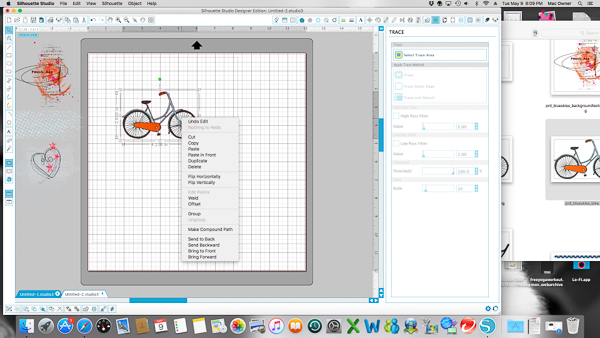 Steps for tracing PNG elements in Silhouette Studio