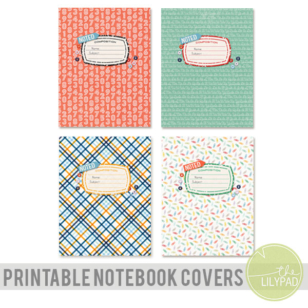 Back to School Printable Notebook Covers