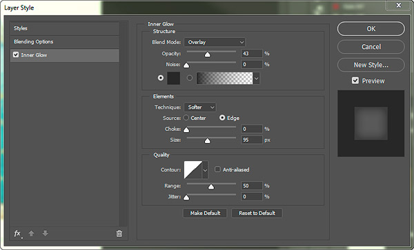 Inner Glow Settings