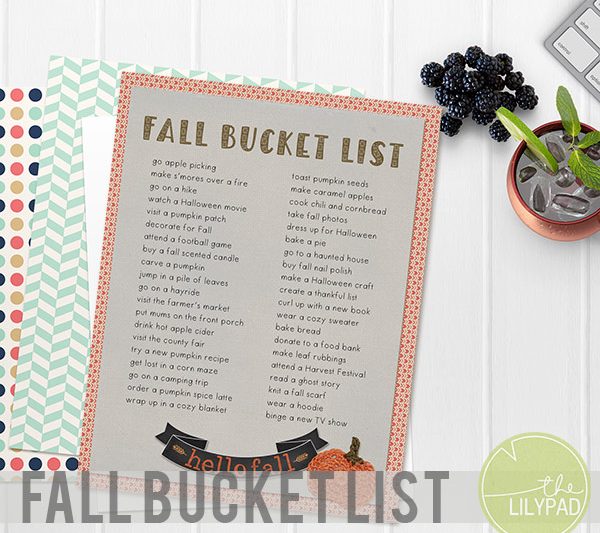 Fall Bucket List {Printable}