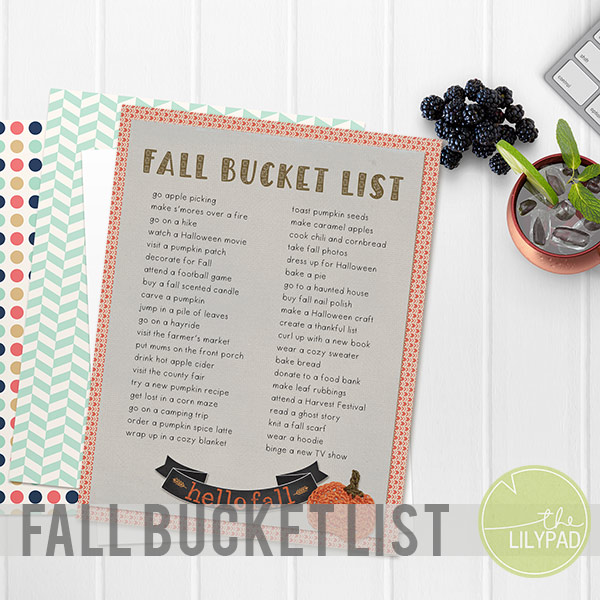 Fall Bucket List {Printable}
