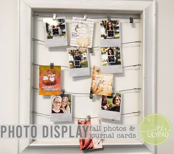 Photo Display with Fall Photos and Journal Cards