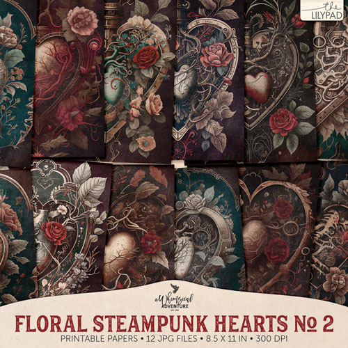 Preview Floral Steampunk Hearts by On A Whimsical Adventure
