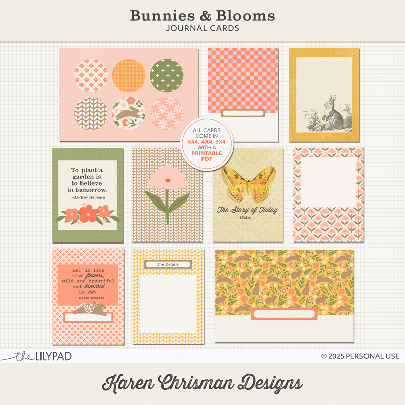 Bunnies and Blooms | Journal Cards