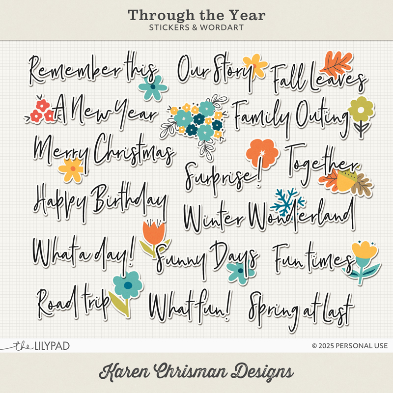 Through the Year | Word Art and Stickers