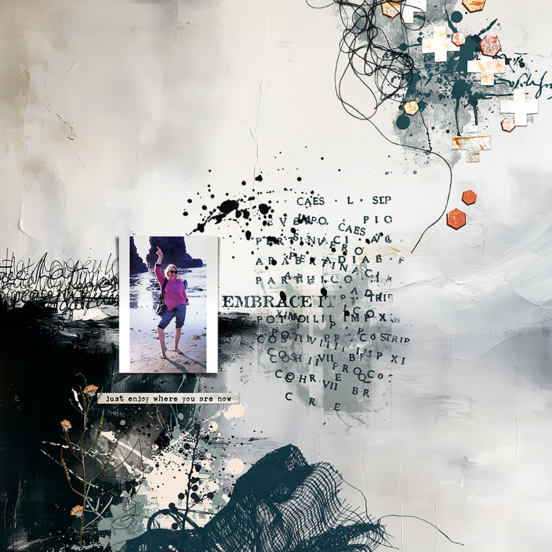 Hear My Voice: 15 - Embracing | Mixed Media Digital Scrapbooking Paper Pack - Image 2
