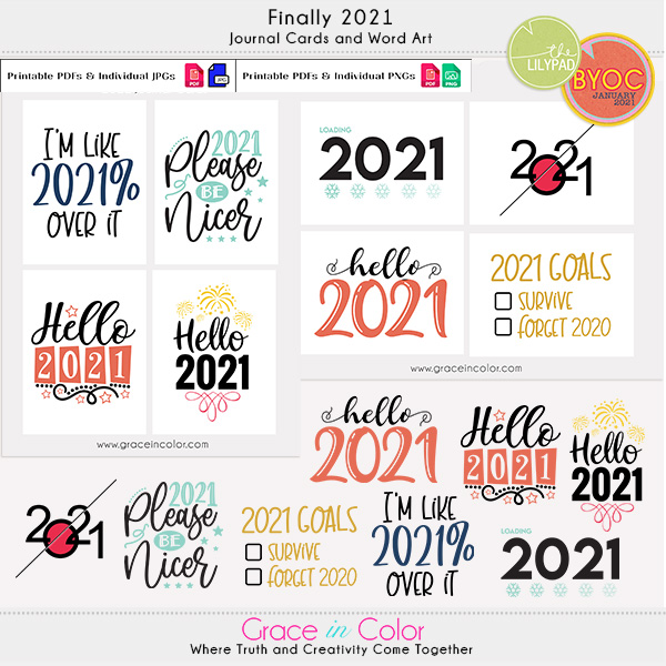 Finally 2021 Journal Cards and Word Art