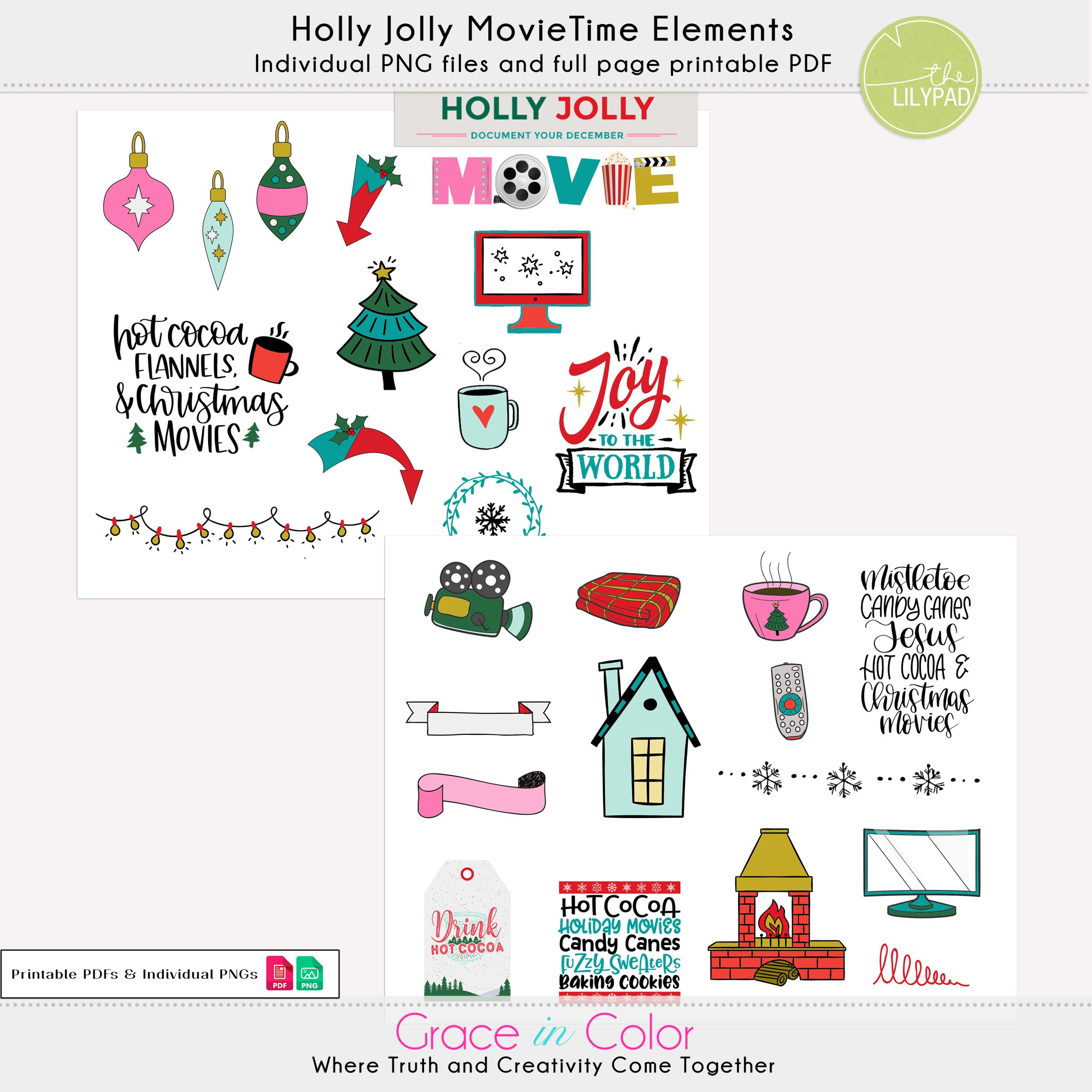Holly Jolly Movie Time Elements