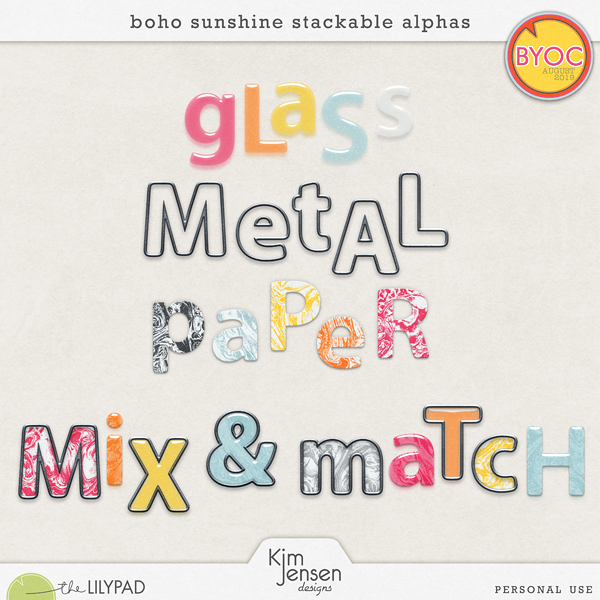 Boho Sunshine Stackable Alphas